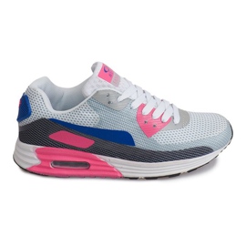 Pantofi sport pentru femei B49-1 Alb albastru roz gri