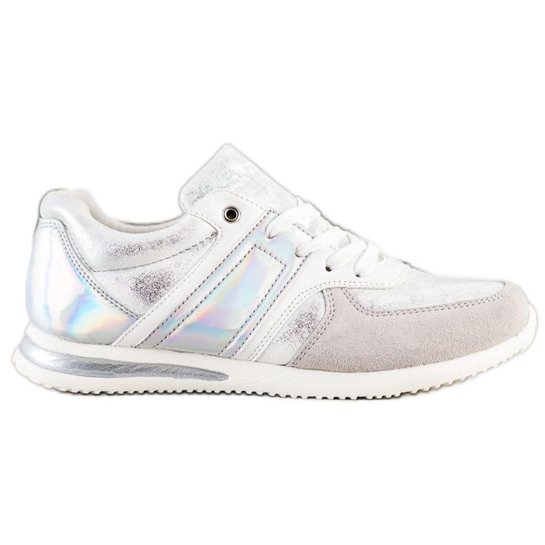 Goodin Pantofi sport cu stil alb argint gri Goodin Pantofi sport cu stil alb argint gri