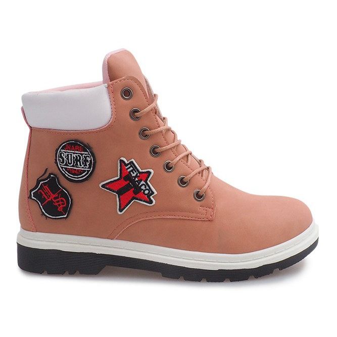 Cizme izolate din lemn SJ1679-6 Roz alb