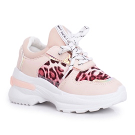 FRROCK Încălțăminte sport pentru copii în model leopard roz Penny bej FRROCK Încălțăminte sport pentru copii în model leopard roz Penny bej