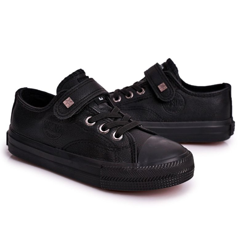 Adidași din piele pentru copii Big Star EE374034 Negru