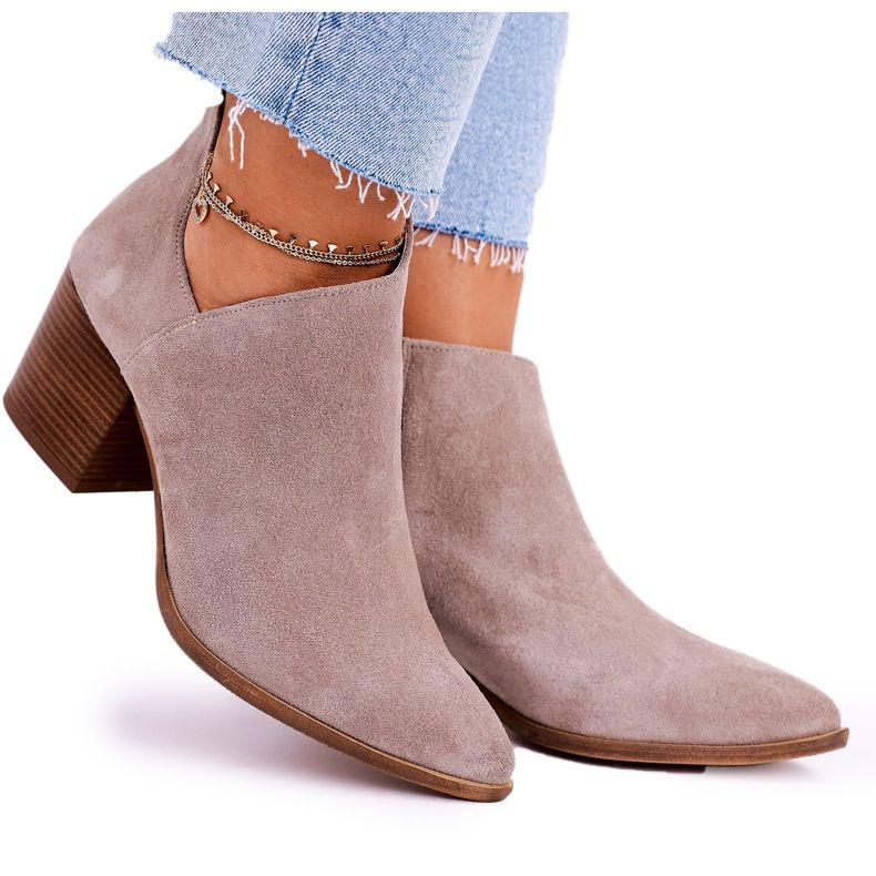 Nicole Cizme de damă cu piele decapată din piele de căprioară Cappuccino Lawrence maro multicolor