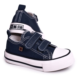 Adidași joși pentru copii cu velcro Big Star HH374097 Blue Navy albastru Adidași joși pentru copii cu velcro Big Star HH374097 Blue Navy albastru