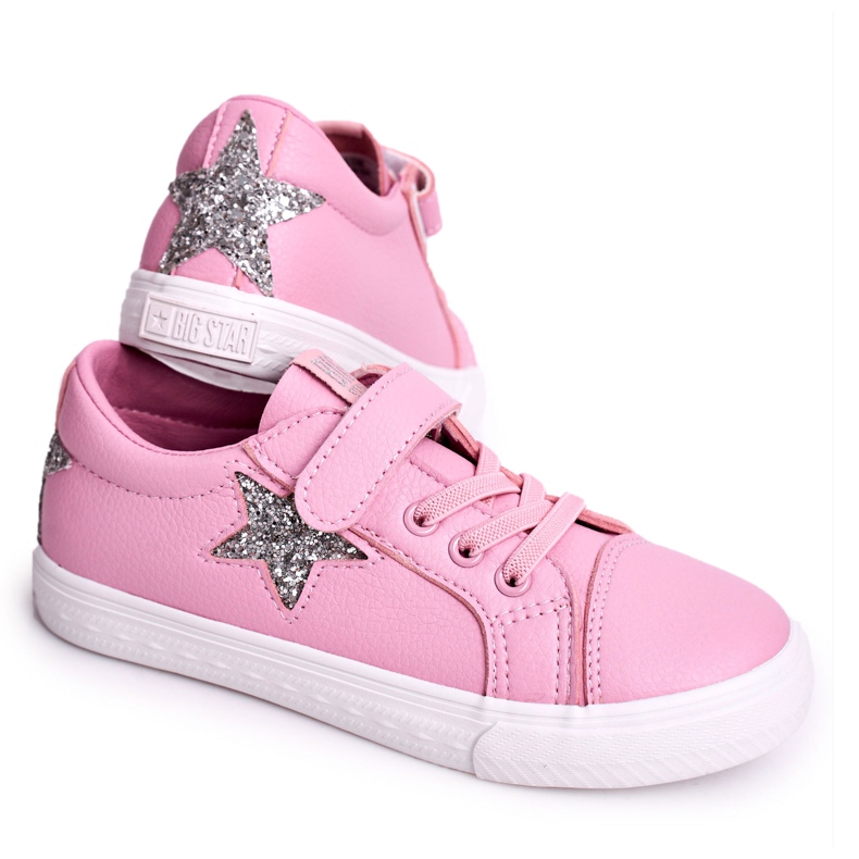Adidași din piele pentru copii cu stea Big Star DD374104 Roz ['roz']
