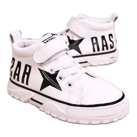 Apawwa Adidași înalți pentru copii cu velcro alb strălucitor