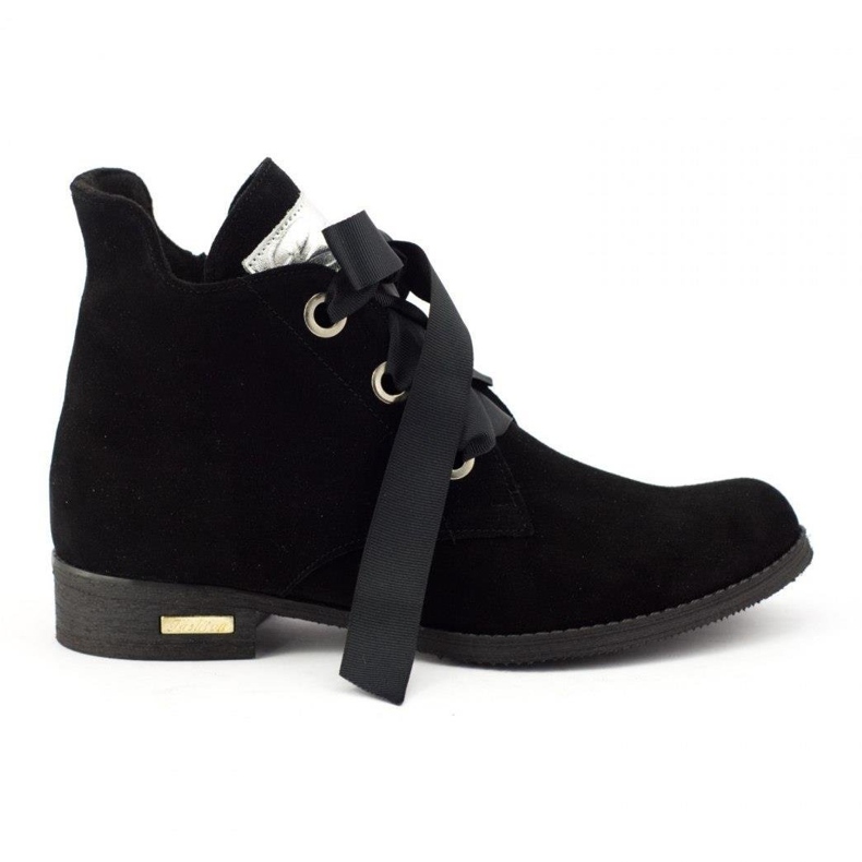 Olivier Cizme Flora Negre cu o panglică negru Olivier Cizme Flora Negre cu o panglică negru