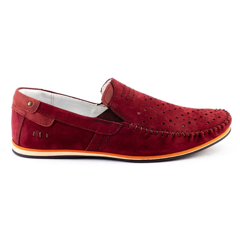KOMODO Încălțăminte pentru bărbați mocasini 876 burgundy de vară roșu