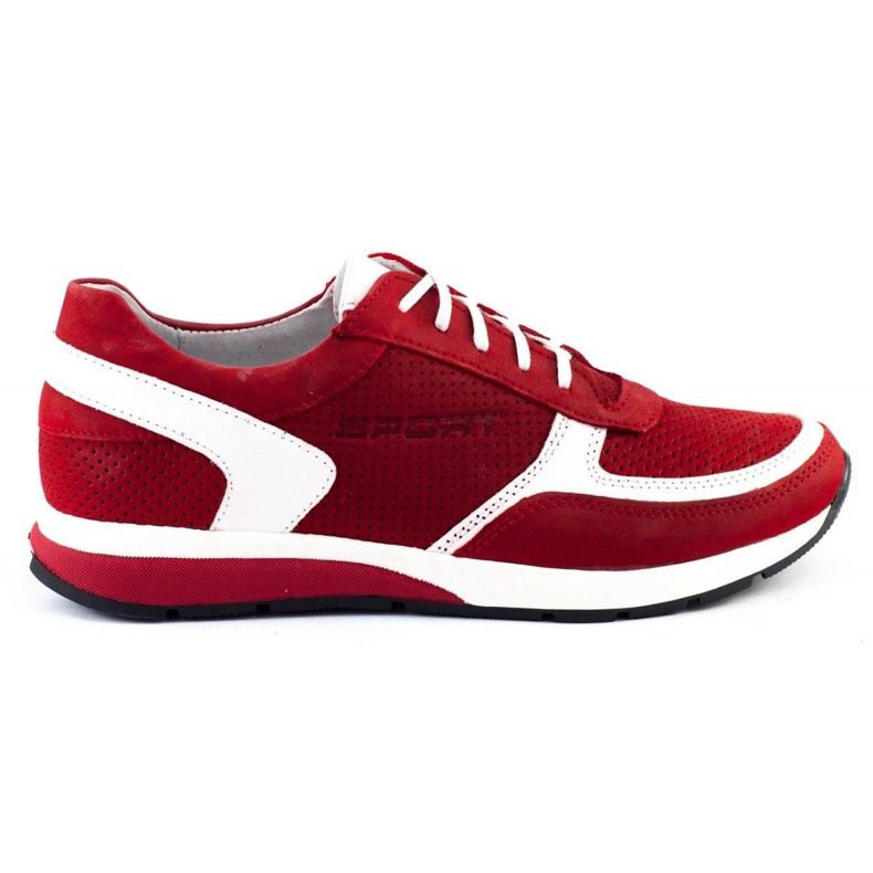 Polbut Pantofi sport bărbați C47P roșu cu alb multicolor
