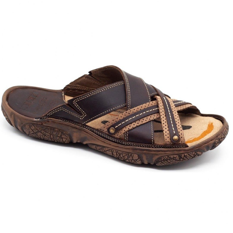 Lemar Papuci bărbați din piele 1654 maro