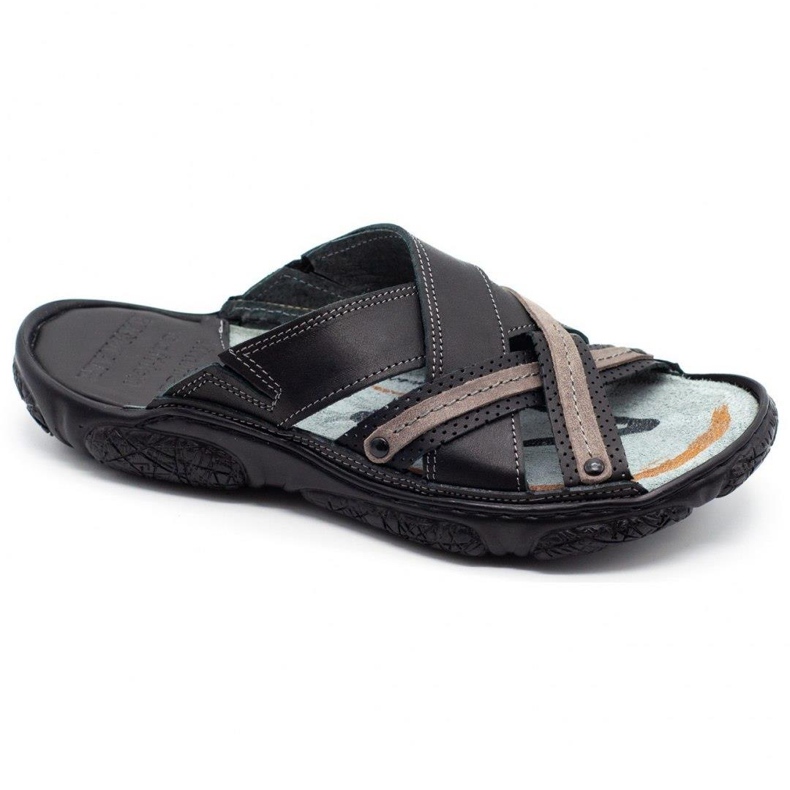 Lemar Papuci bărbați din piele 1654 negru