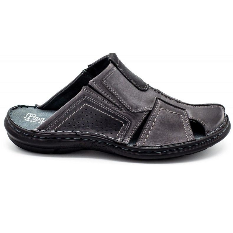 Polbut Papuci bărbați din piele 312 gri