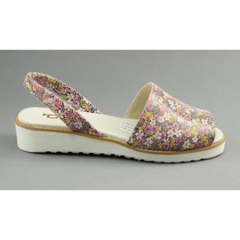 Dolce Pietro Sandale din piele de vară 2203 cu flori multicolor Dolce Pietro Sandale din piele de vară 2203 cu flori multicolor