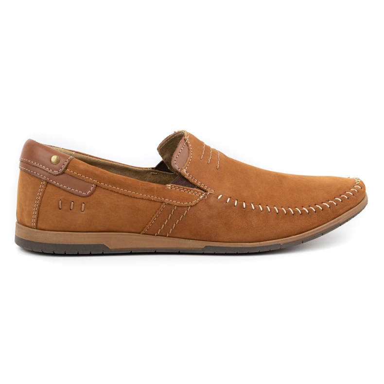 KOMODO Mocasini din piele pentru bărbați 876 cămilă multicolor