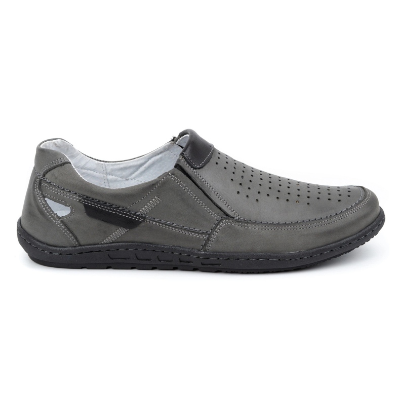 Olivier Mocasini din piele pentru bărbați gri pentru vara 602