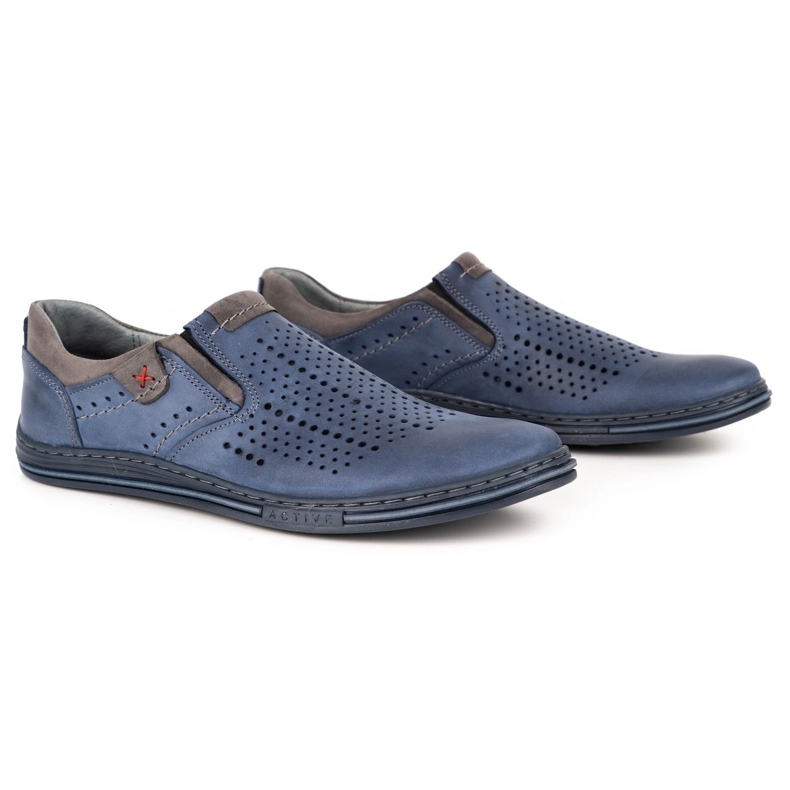 Polbut Brogues pentru bărbați 401 Summer Navy Blue albastru marin