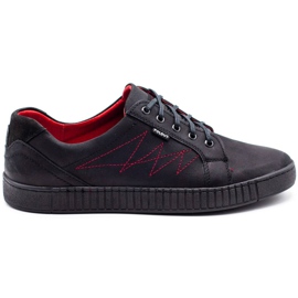 Polbut Pantofi casual bărbați J66 negru cu roșu multicolor Polbut Pantofi casual bărbați J66 negru cu roșu multicolor