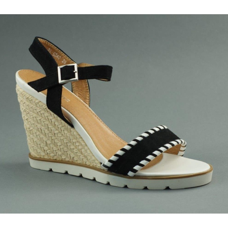 Marqullz Sandale cu toc 6240 împletit negru