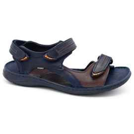 Polbut Sandale SA04 bleumarin cu maro multicolor Polbut Sandale SA04 bleumarin cu maro multicolor