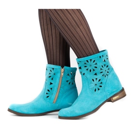 Olivier Cizme confortabile turcoaz Alice ajurate multicolor Olivier Cizme confortabile turcoaz Alice ajurate multicolor
