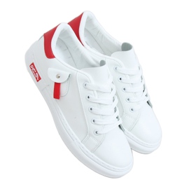 Adidași pentru femei alb și roșu LA132P Roșu
