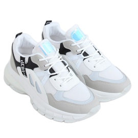 Încălțăminte de sport albă pentru femei B0-553 ALB / NEGRU multicolor