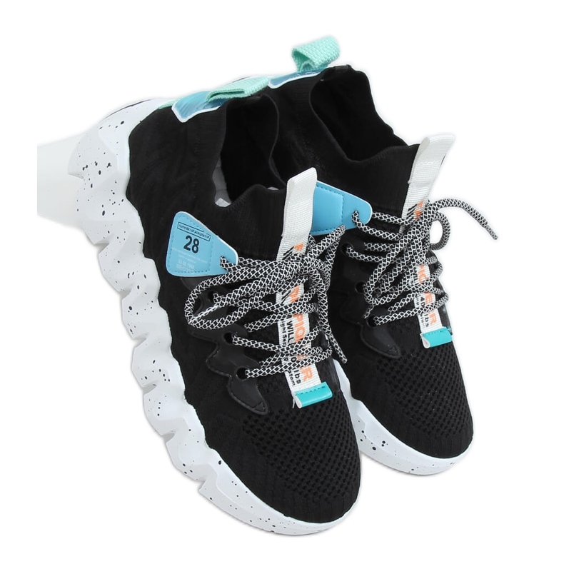 Negru NB387 Pantofi sport negri cu talpă înaltă