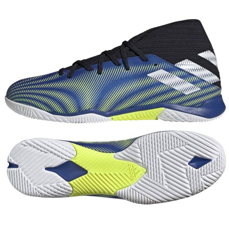 Ghete de fotbal Adidas Nemeziz.3 In M FW7409 alb, albastru, negru albastru Ghete de fotbal Adidas Nemeziz.3 In M FW7409 alb, albastru, negru albastru
