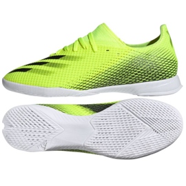 Ghete de fotbal Adidas X Ghosted.3 In M FW6937 alb, galben neon verde