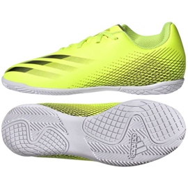 Ghete de fotbal Adidas X Ghosted.4 In Jr FW6923 neon verde, galben verde Ghete de fotbal Adidas X Ghosted.4 In Jr FW6923 neon verde, galben verde