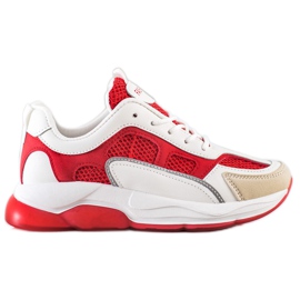 Via Giulia  Adidași cu modă sclipici bej alb roșu Via Giulia  Adidași cu modă sclipici bej alb roșu