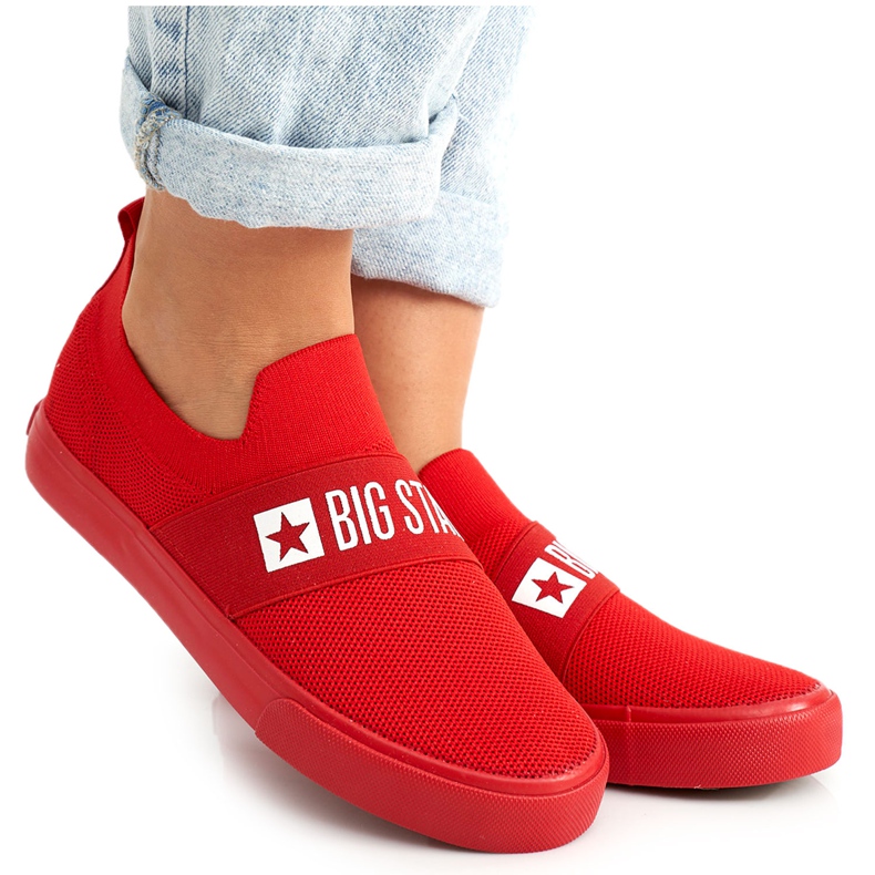 Adidași de damă Slip-on Big Star FF274220 Roșu