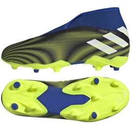 Ghete de fotbal Adidas Nemeziz.3 Ll Fg Jr FY0819 alb, negru, albastru, galben negru