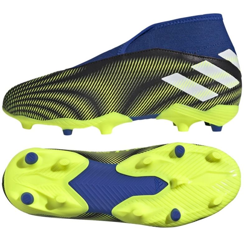 Ghete de fotbal Adidas Nemeziz.3 Ll Fg Jr FY0819 alb, negru, albastru, galben negru