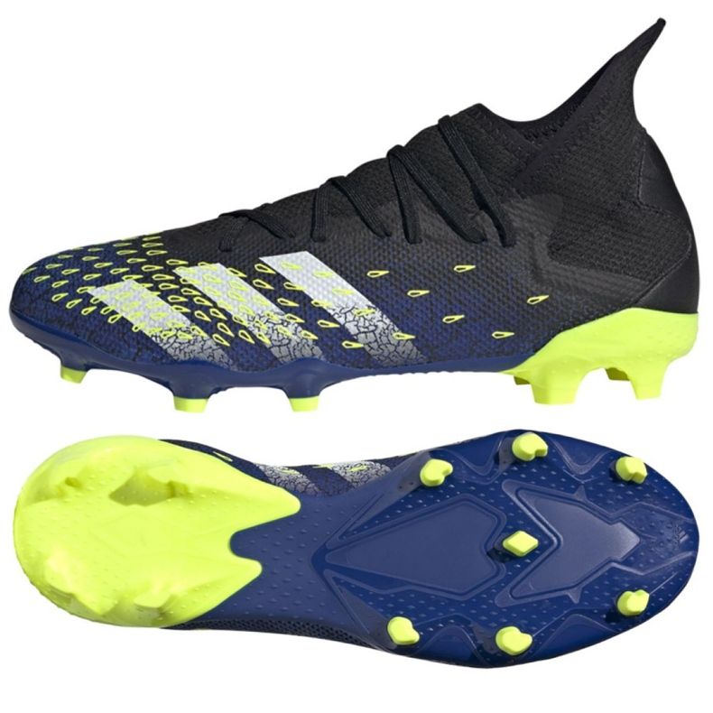 Ghete de fotbal Adidas Predator Freak.3 Fg M FY0610 alb, negru, regal negru
