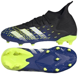 Ghete de fotbal Adidas Predator Freak.3 Fg Jr FY0613 alb, negru, regal negru