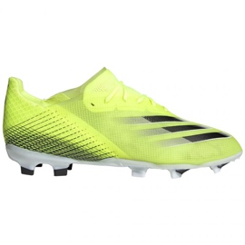 Ghete de fotbal Adidas X Ghosted.1 Fg Jr FW6955 neon alb, galben-verde verde Ghete de fotbal Adidas X Ghosted.1 Fg Jr FW6955 neon alb, galben-verde verde