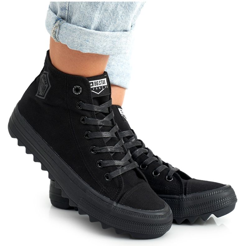 Adidași înalte pentru femei Big Star FF274244 Negru