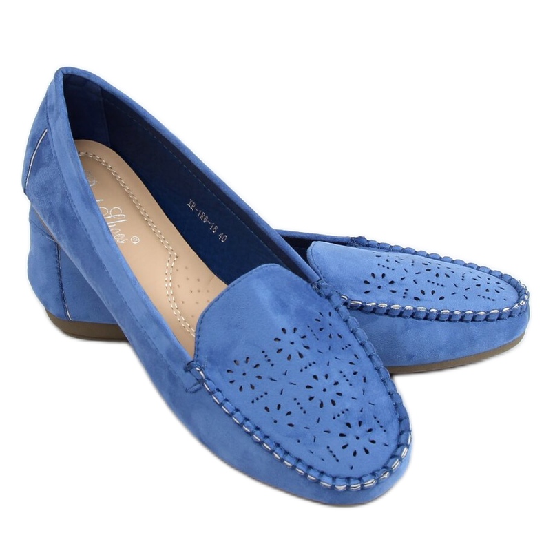 Mocasini ajurati albastru XR-1R6 Albastru