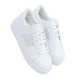 Adidași albi pe talpă înaltă LA133P Alb