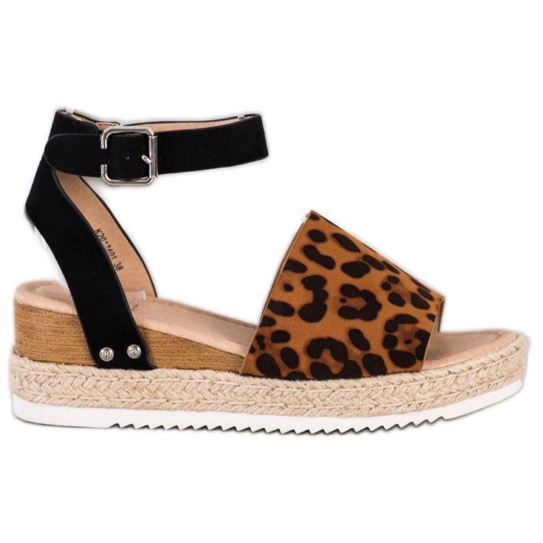 Kylie Sandale cu toc leopard maro negru