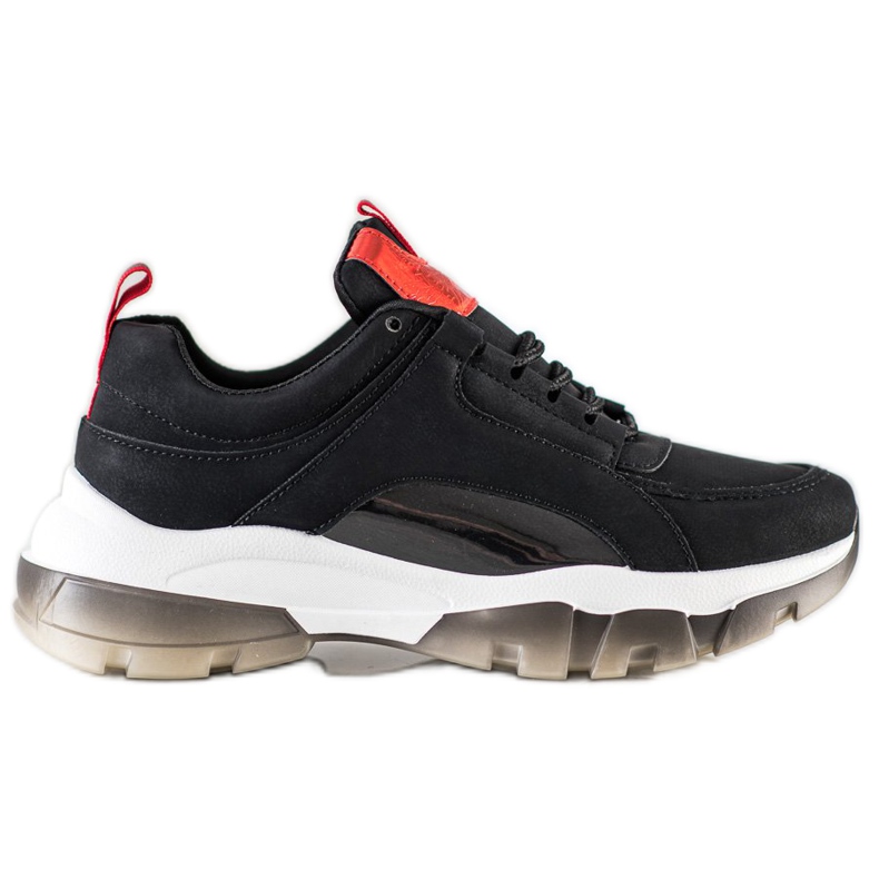 SHELOVET Adidași din piele ecologică neagră negru