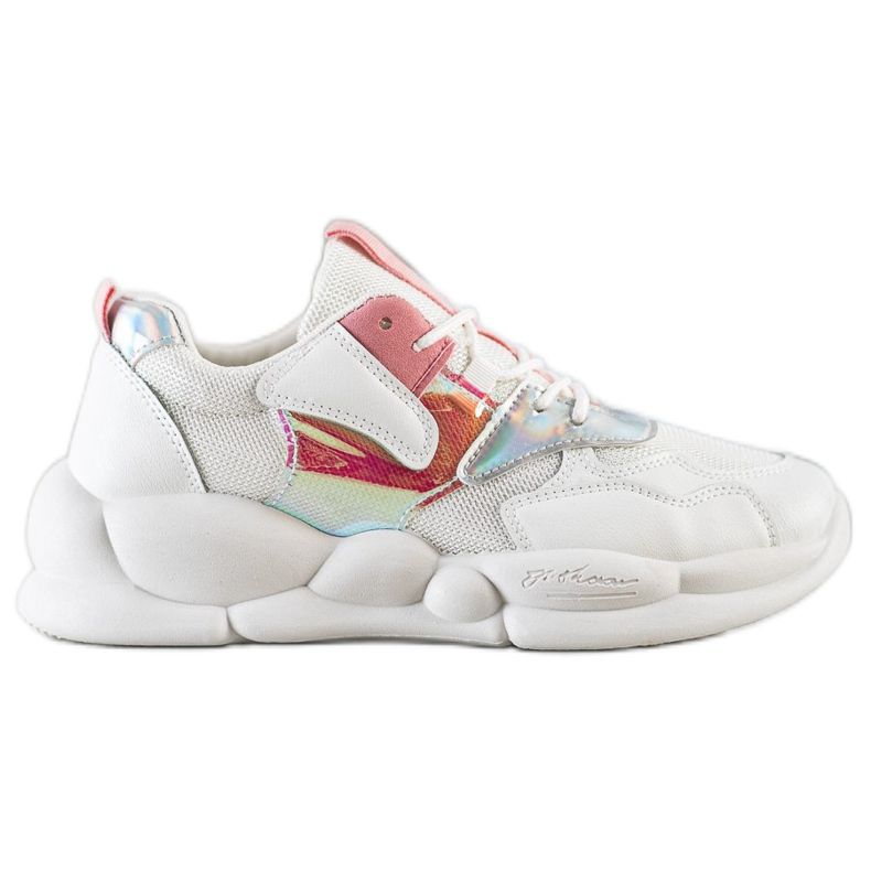 Bestelle Adidași pe platforma modei alb roz argint