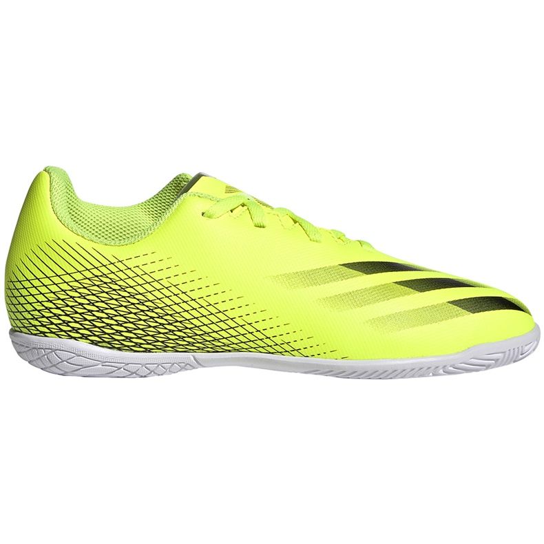 Cizme de fotbal Adidas X Ghosted.4 In Junior galben-negru-alb FW6923