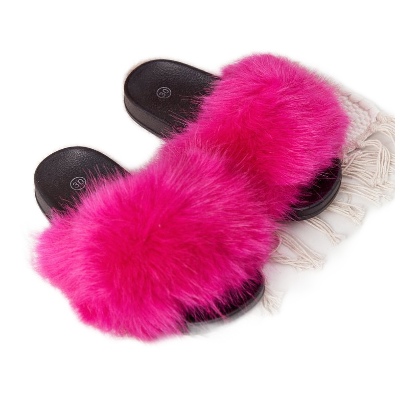 PS1 Papuci pentru copii cu blana Fuchsia Fashionista roz