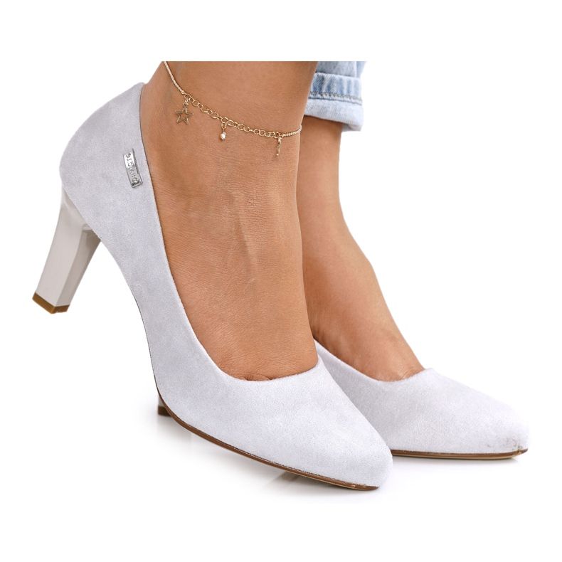 PJ1 Pompele clasice pe un stâlp Suede Gri Eleanor