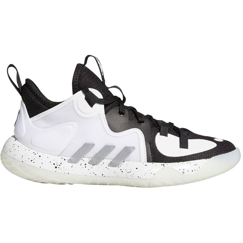 Pantofi pentru copii Adidas Harden Stepback 2 J alb și negru FZ1545