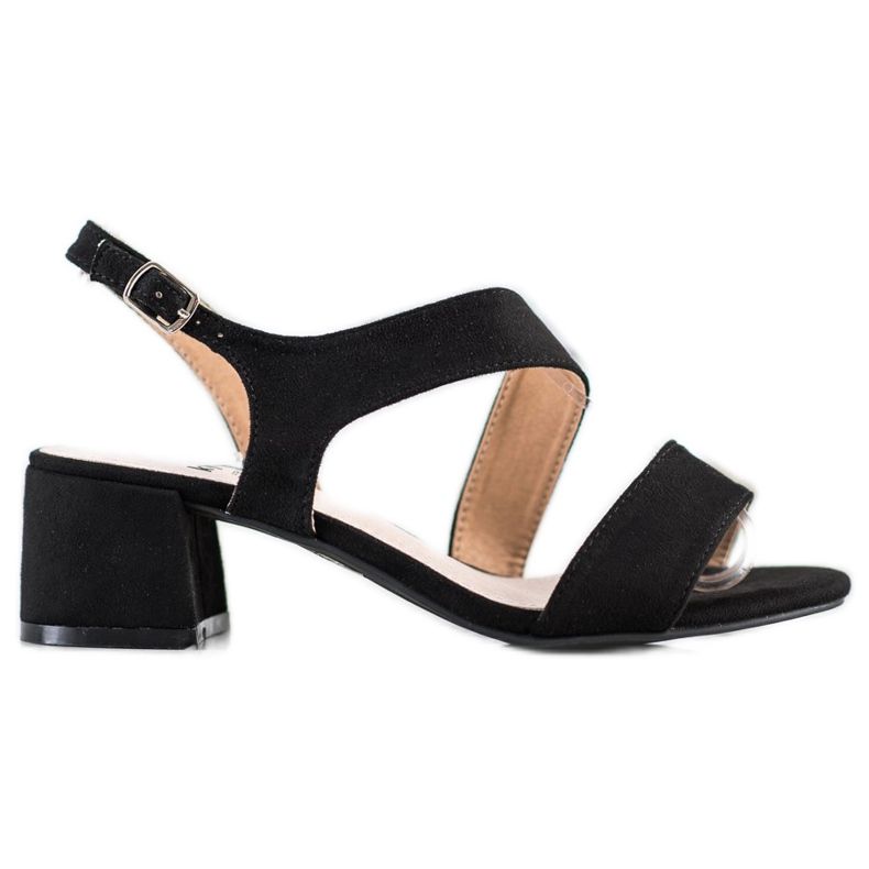 Kylie Sandale negre pe bară joasă negru