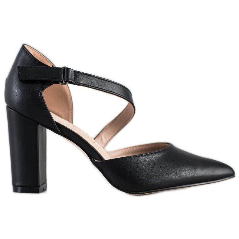 Sabatina Pompe negre cu piele ecologică negru