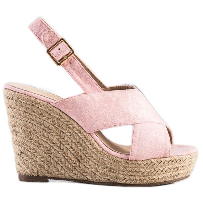 Sabatina Sandale pe o pană de paie roz