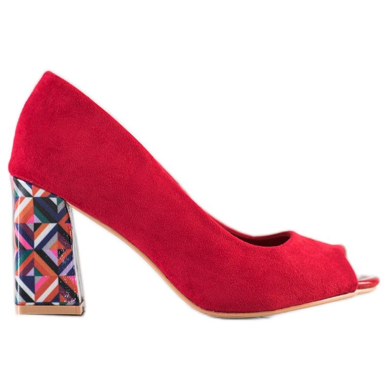 Sabatina Pompe cu toc modelat roșu